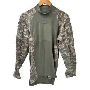 Massif Army Combat‎ Shirt Mens Small Green Tan Camo Pullover + Pockets Military